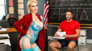 table - Blonde Teacher Gets Naughty In The Classroom