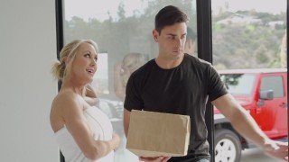Hot Blonde MILF Seduces The Delivery Guy